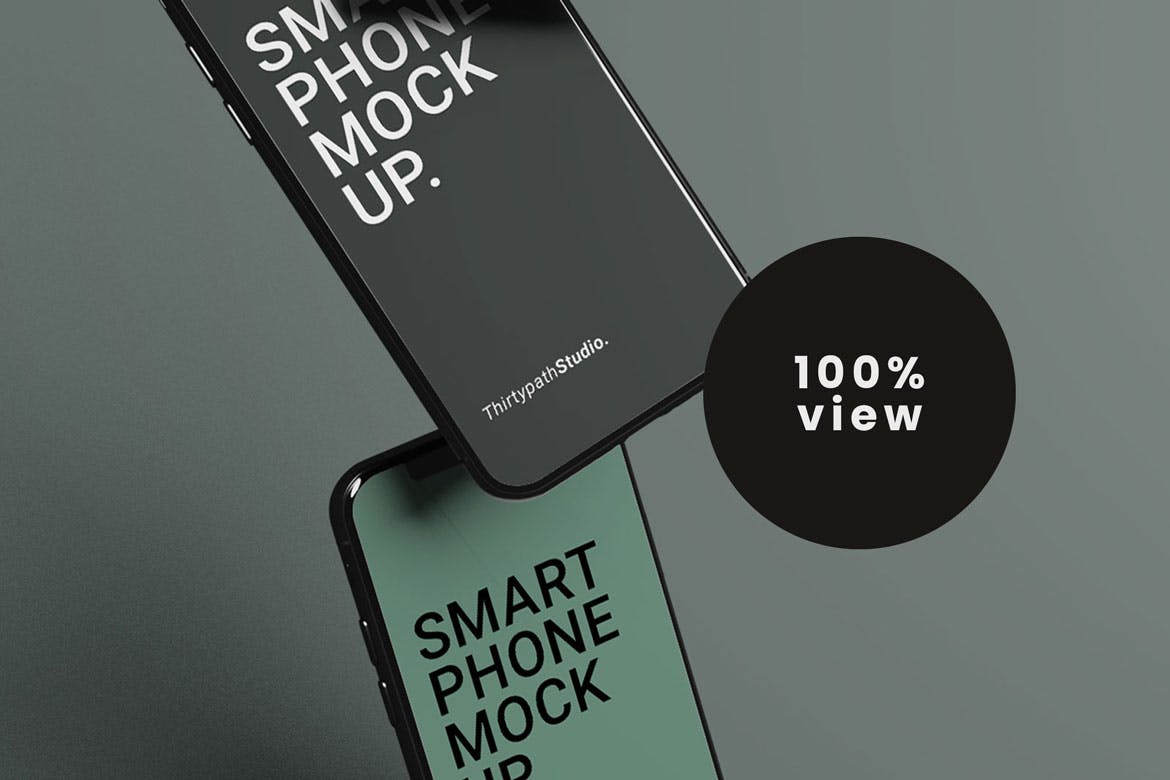555 高端漂浮的iPhone手机APP UI设计样机展示 mockupsuiux-smart-phone-mockup