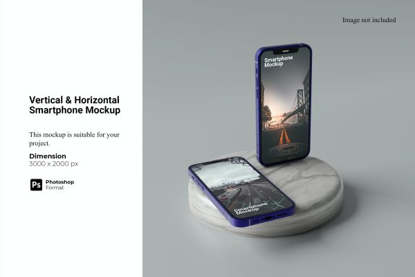 556 高端iPhone苹果手机产品展示设计样机 Maquete de smartphone vertical e horizontal