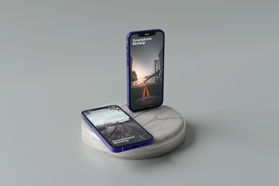 556 高端iPhone苹果手机产品展示设计样机 Maquete de smartphone vertical e horizontal