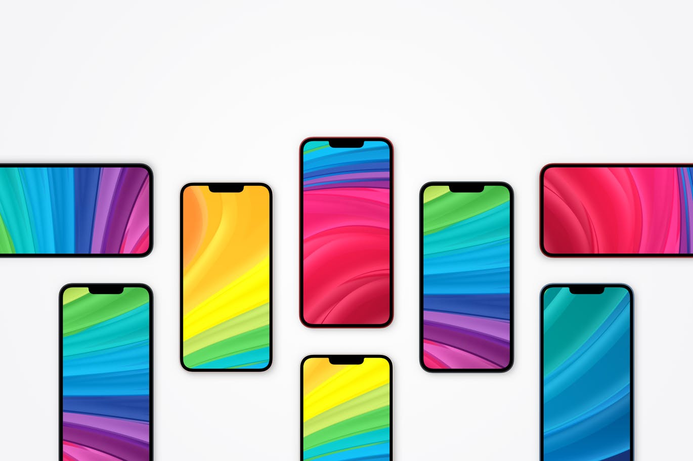 557 苹果iPhone 13和iPad Pro的俯视图模型(SKETCH) apple iphone 13 and ipad pro 2 top view mockups