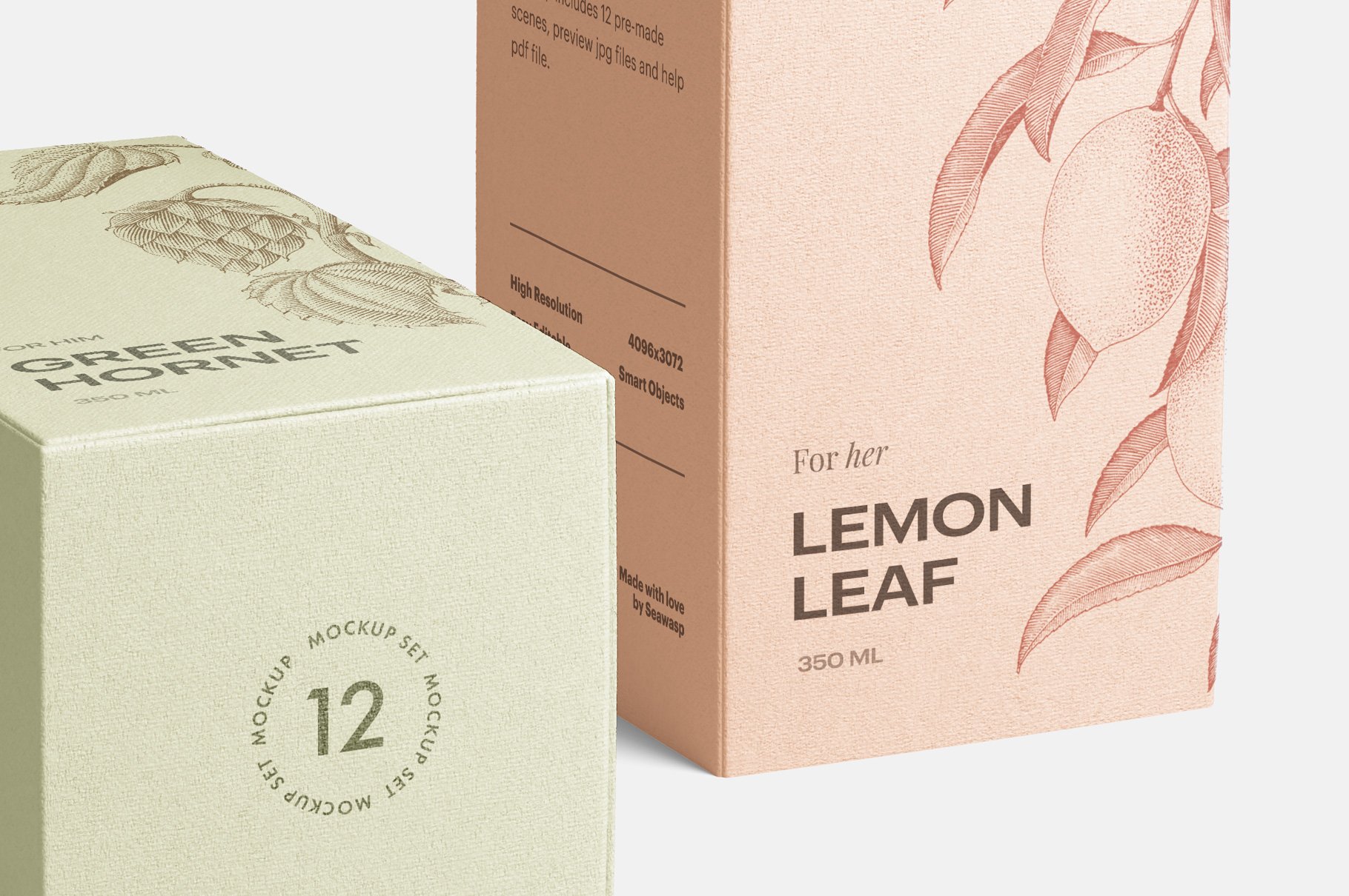 561 高质量方形化妆品香水包装盒设计预览图样机模板 Box Mockup Vol.3