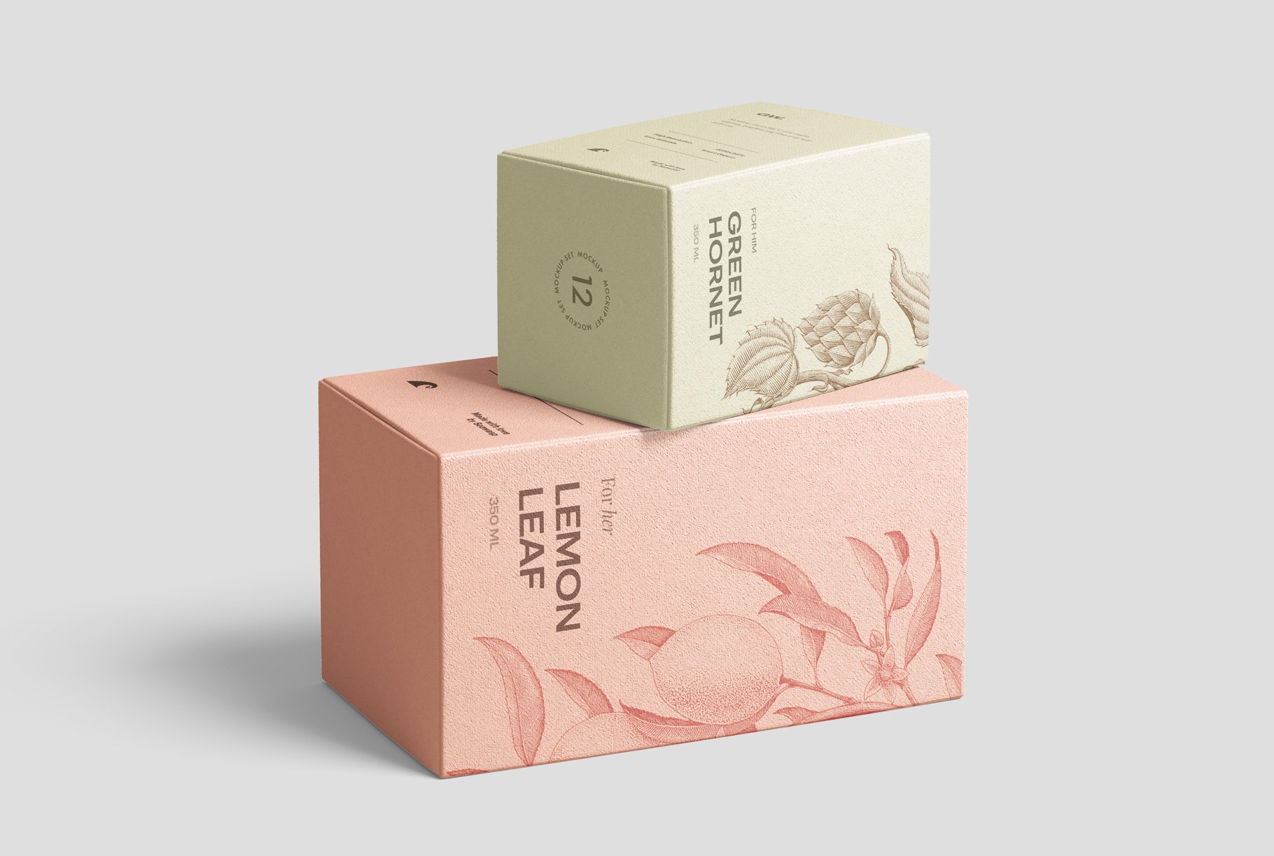561 高质量方形化妆品香水包装盒设计预览图样机模板 Box Mockup Vol.3