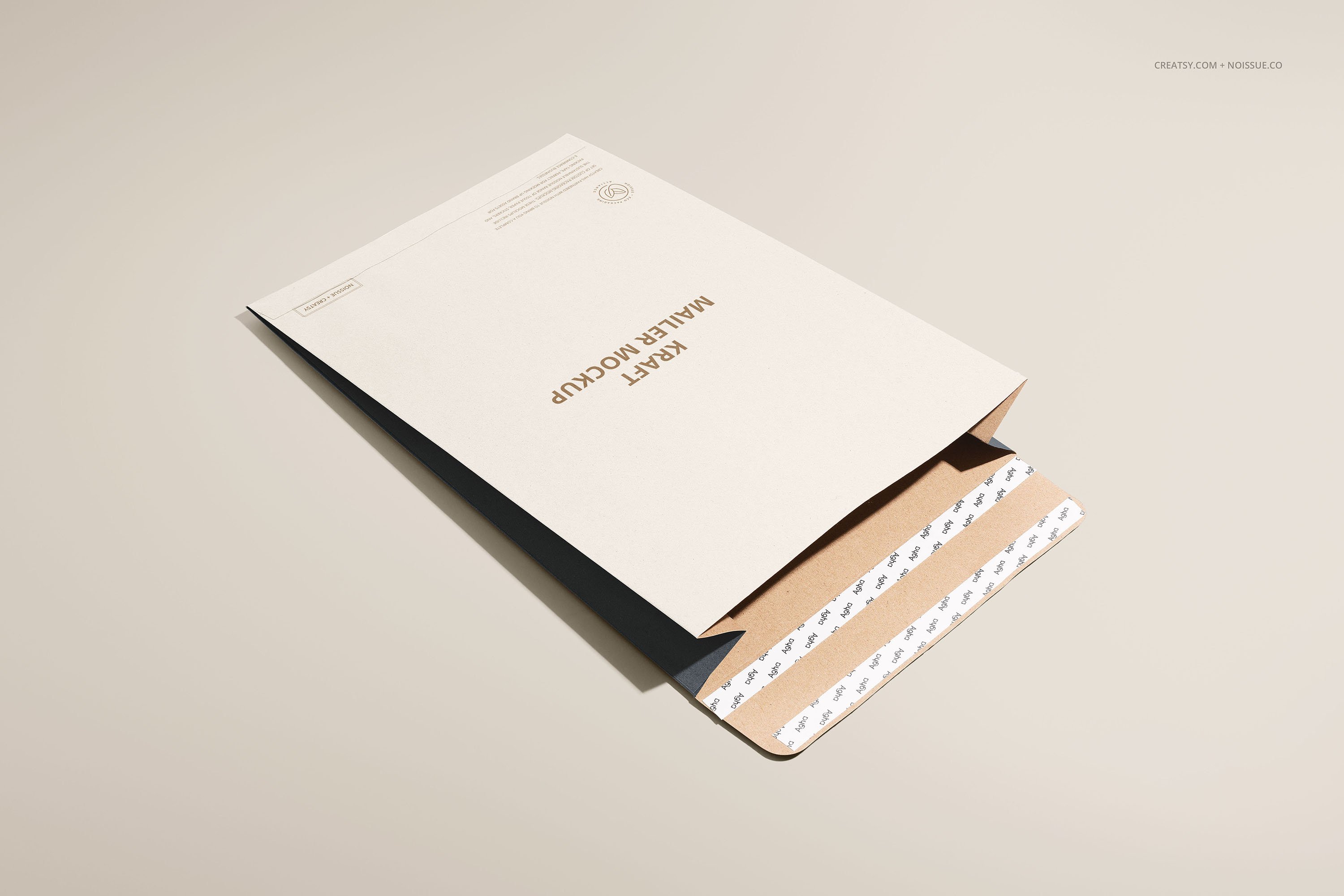 571 22款卡夫牛皮纸产品包装纸盒文件袋信封设计展示贴图样机合集 Noissue Kraft Mailer Mockup Set