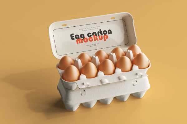 592 16款时尚鸡蛋托包装盒设计展示样机模板 Egg Carton Mockup