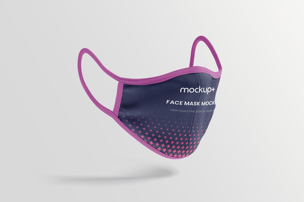 0110 两款可商用纺布口罩样机Fabric Face Mask Mockup Free PSD