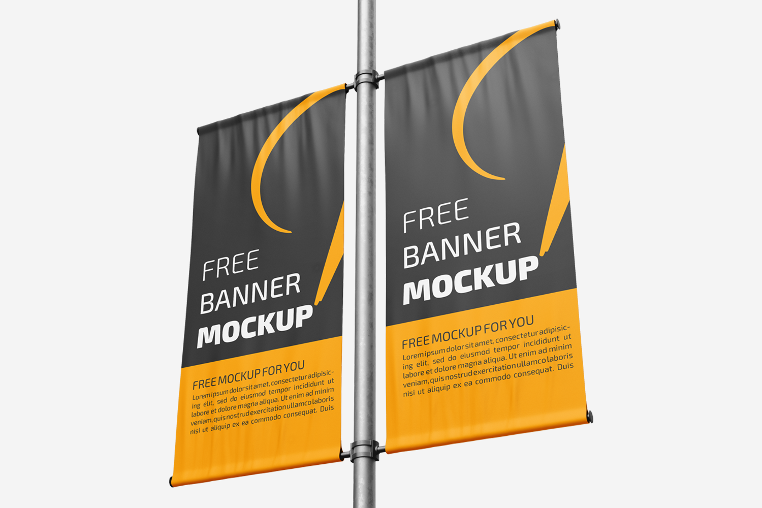 0114 可商用道旗条幅海报样机 Banner Mockup V