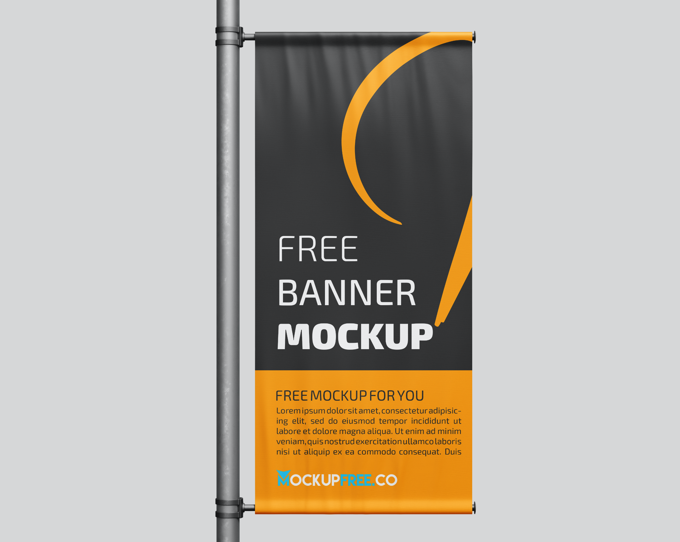 0114 可商用道旗条幅海报样机 Banner Mockup V