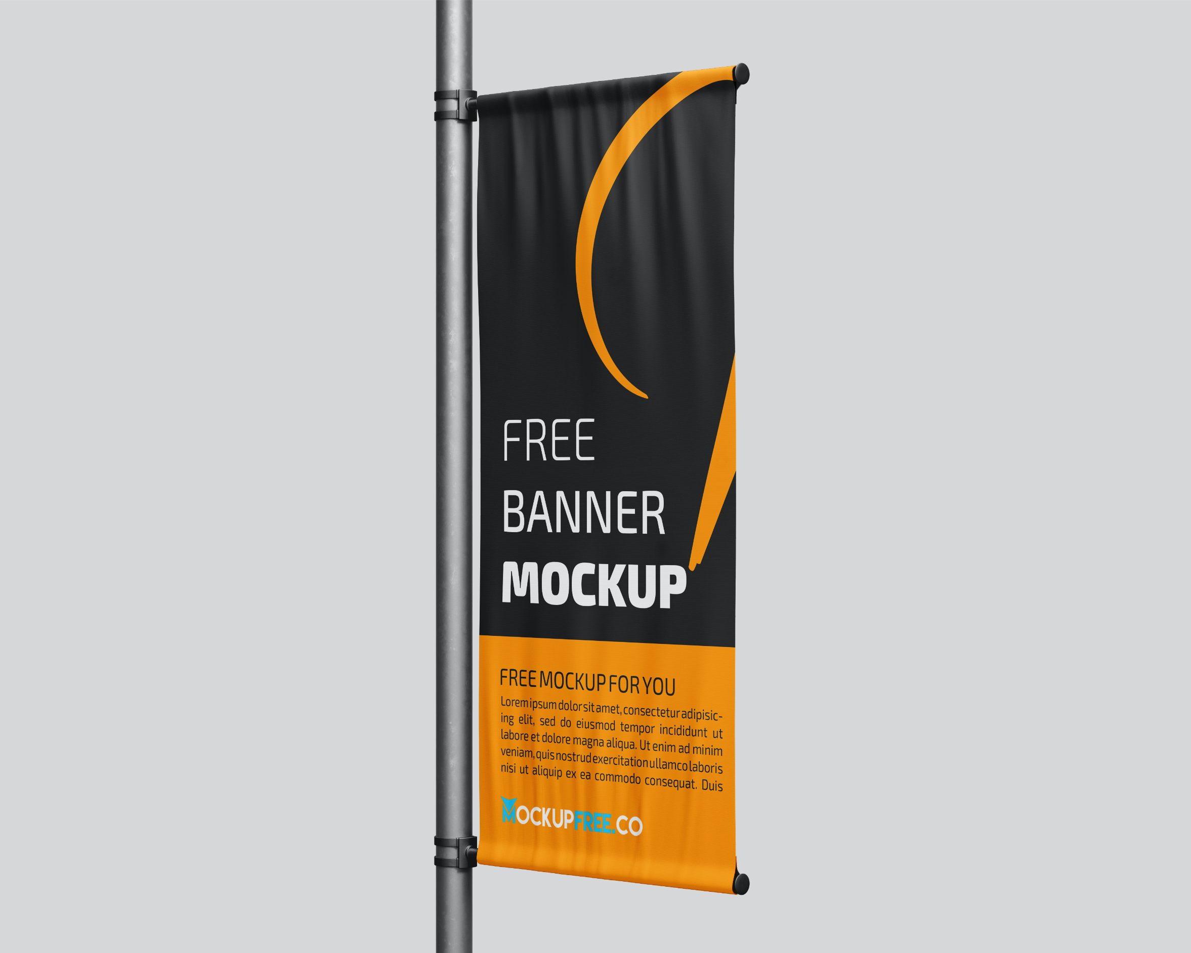 0114 可商用道旗条幅海报样机 Banner Mockup V