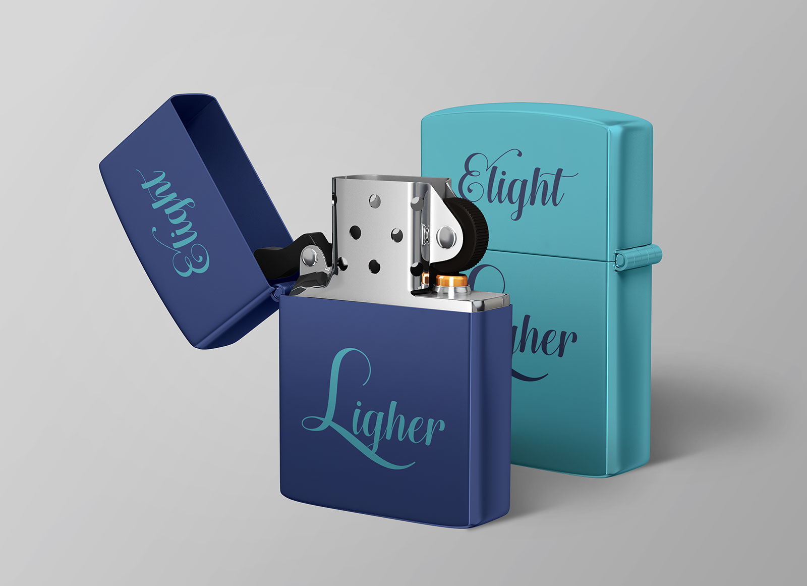 0155 可商用打火机样机mockup metallic lighter