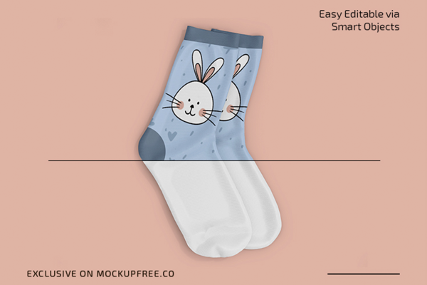 0158 3款可商用儿童棉袜袜子样机mockup co psd socks mockup template