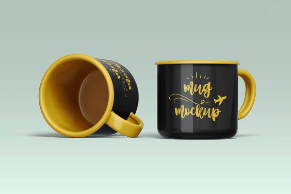 0159 3款可商用铁杯马克杯陶瓷杯小水杯样机mockup co psd mug mockup template