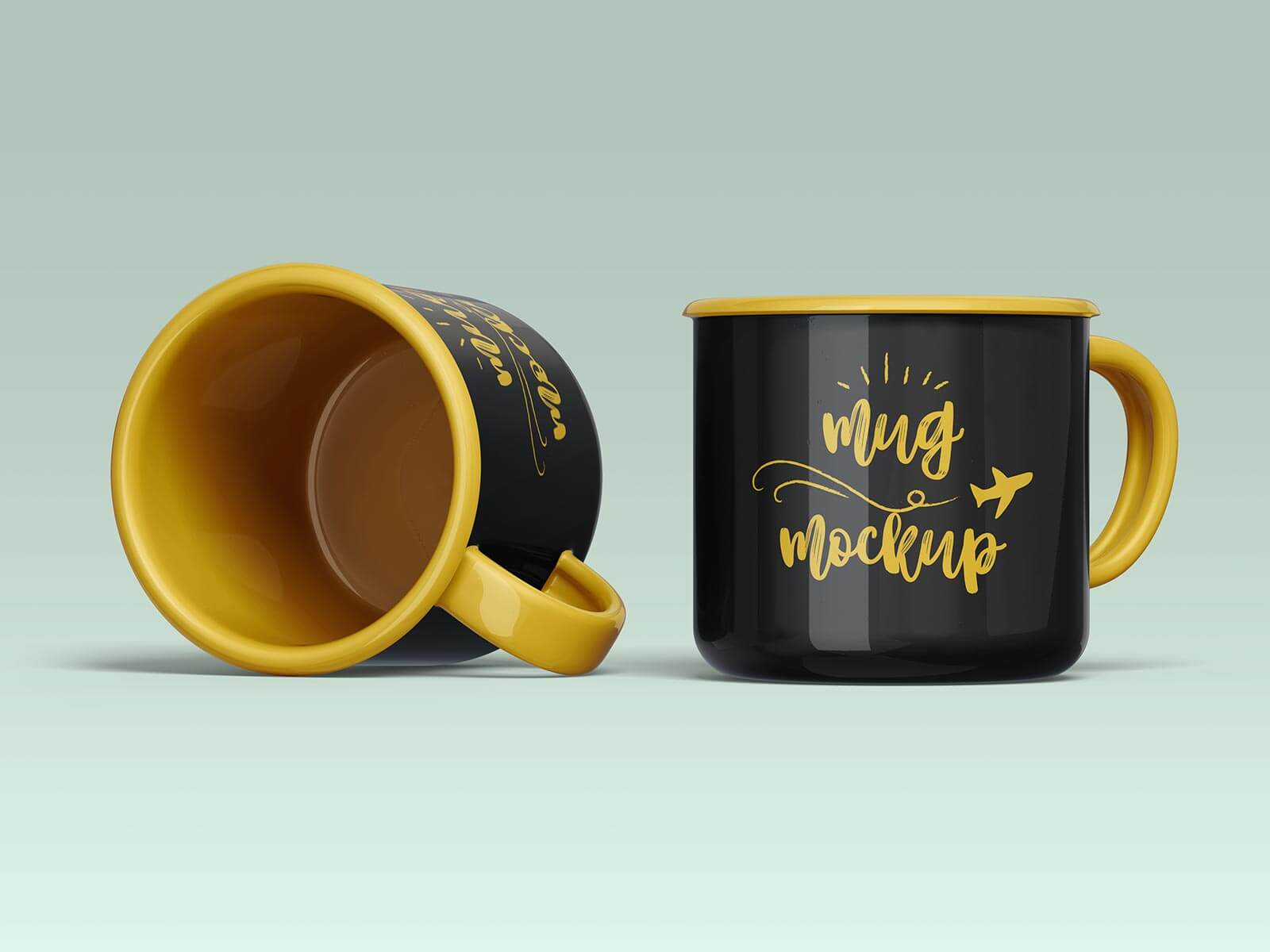 0159 3款可商用铁杯马克杯陶瓷杯小水杯样机mockup co psd mug mockup template