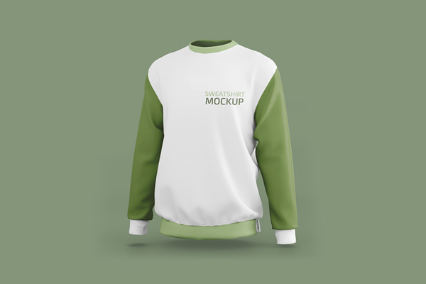 0161 2款可商用男士撞色圆领卫衣样机mockup co sweatshirt mockup in psd