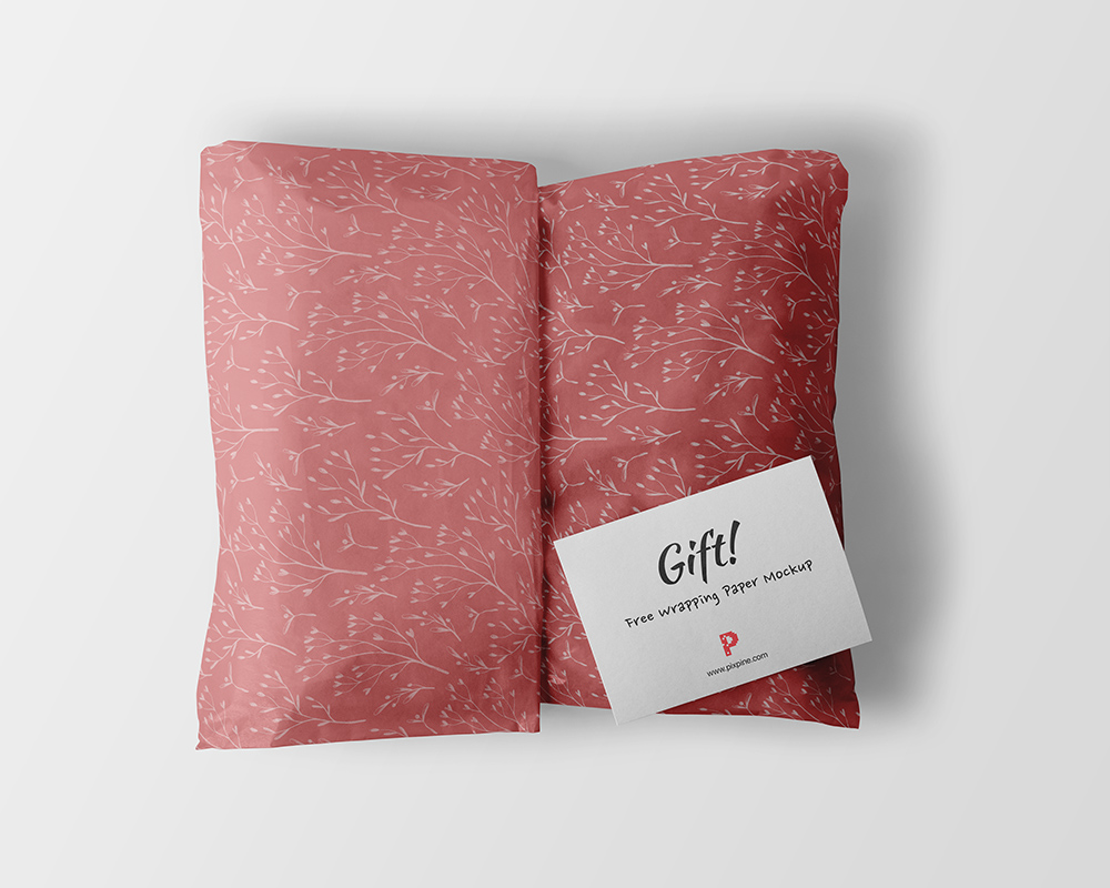 0214 可商用复古包装纸样机 wrapping paper mockup