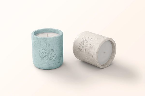 0216 可商用高档大理石蜡烛香薰样机 ceramic candle jar mockup