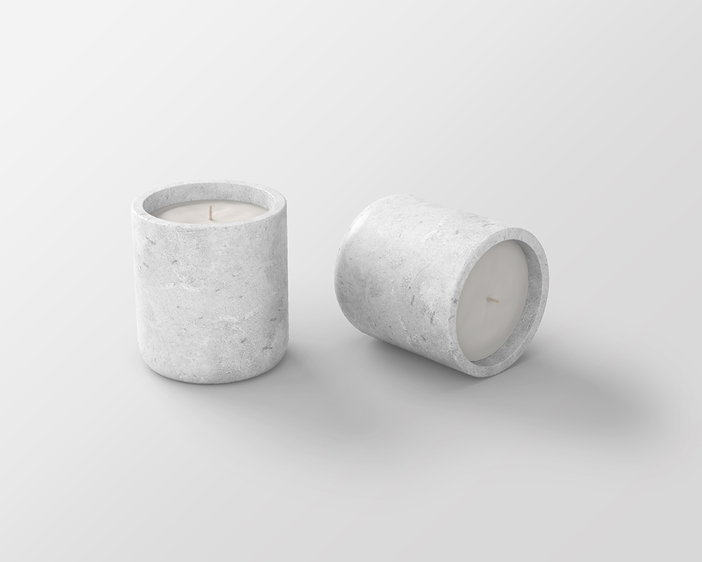 0216 可商用高档大理石蜡烛香薰样机 ceramic candle jar mockup