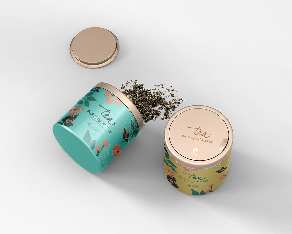 0218 可商用高级罐装茶叶样机 tea branding mockup