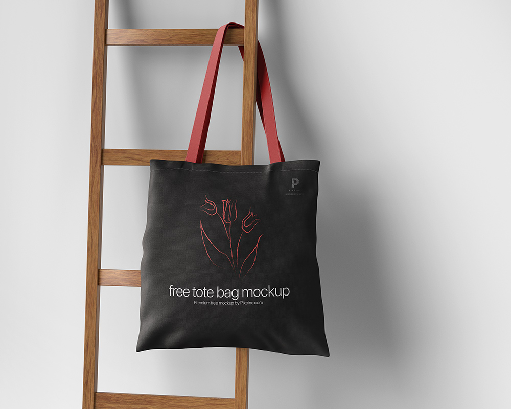 0227 可商用简单场景手提帆布袋样机 hanging tote bag mockup