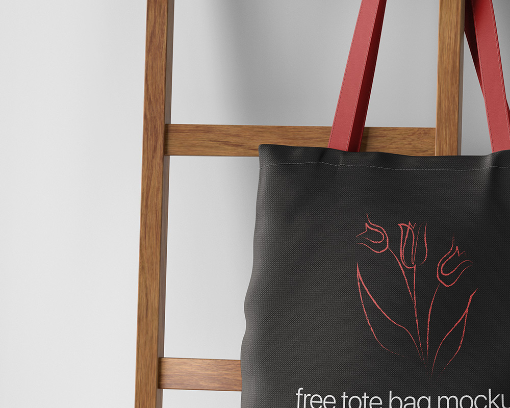 0227 可商用简单场景手提帆布袋样机 hanging tote bag mockup