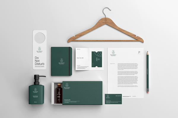 0228 可商用酒店标识VI品牌样机 hotel identity branding mockup