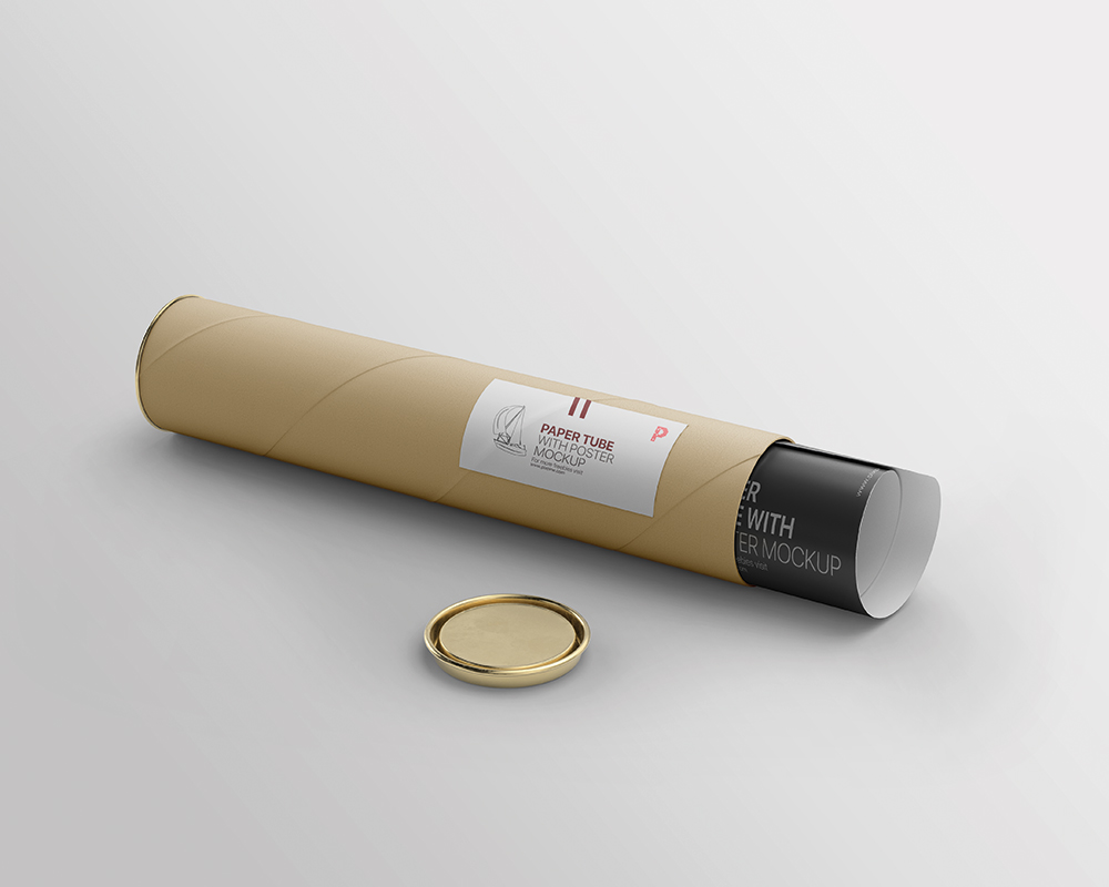 0229 可商用卷筒海报样机 paper tube with poster mockup