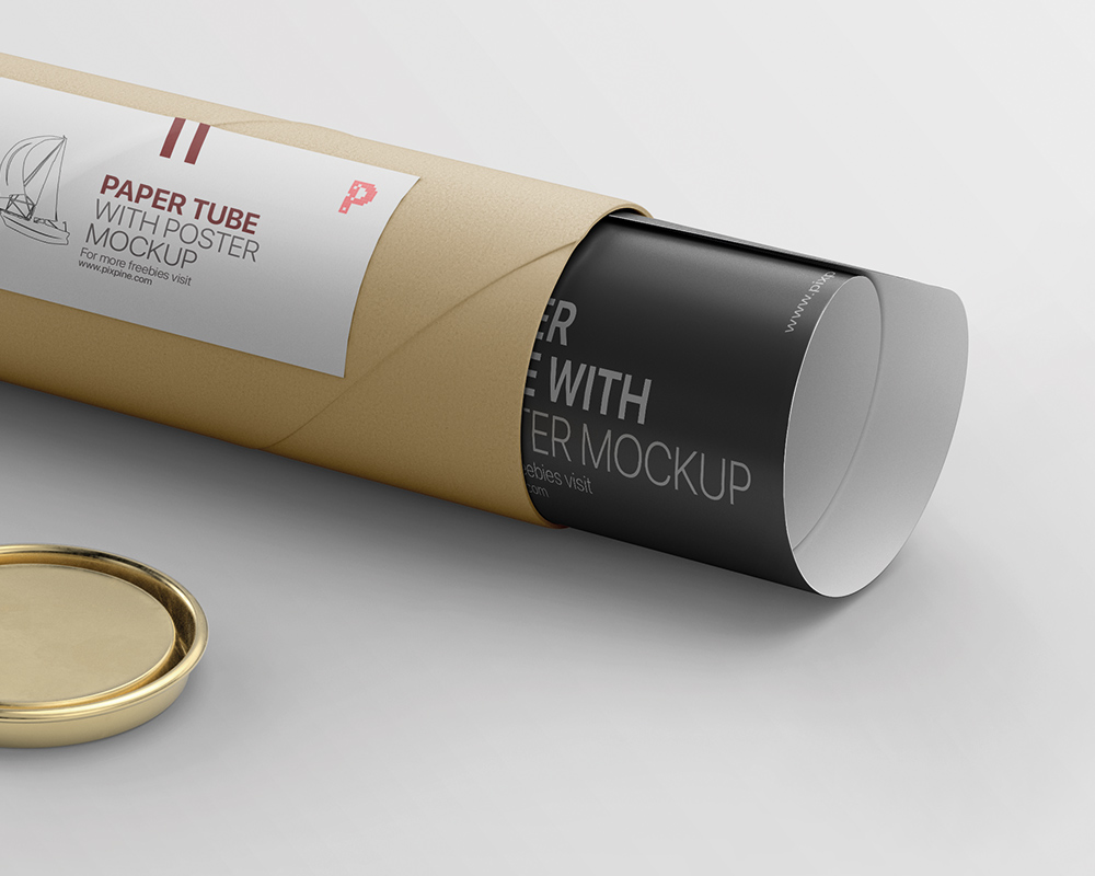 0229 可商用卷筒海报样机 paper tube with poster mockup