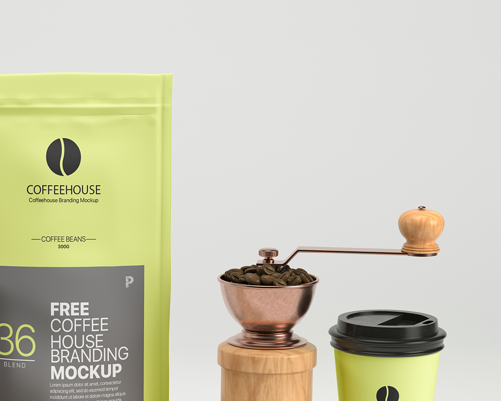 0230 可商用咖啡场景包装样机素材 coffeehouse branding mockup