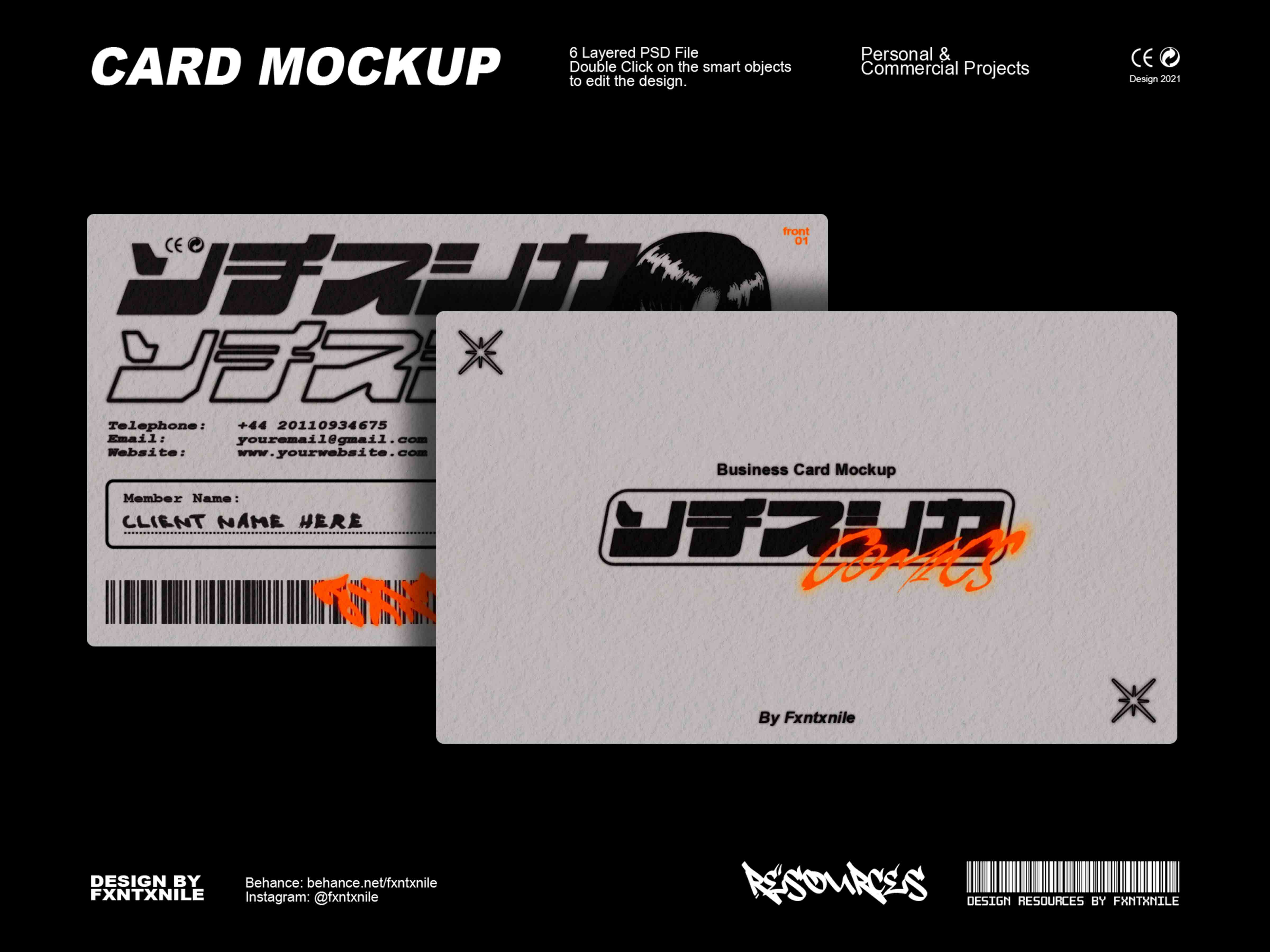 622 6款复古品牌VI标志Logo设计名片卡片展示Ps贴图样机源文件 Business Card Mockup