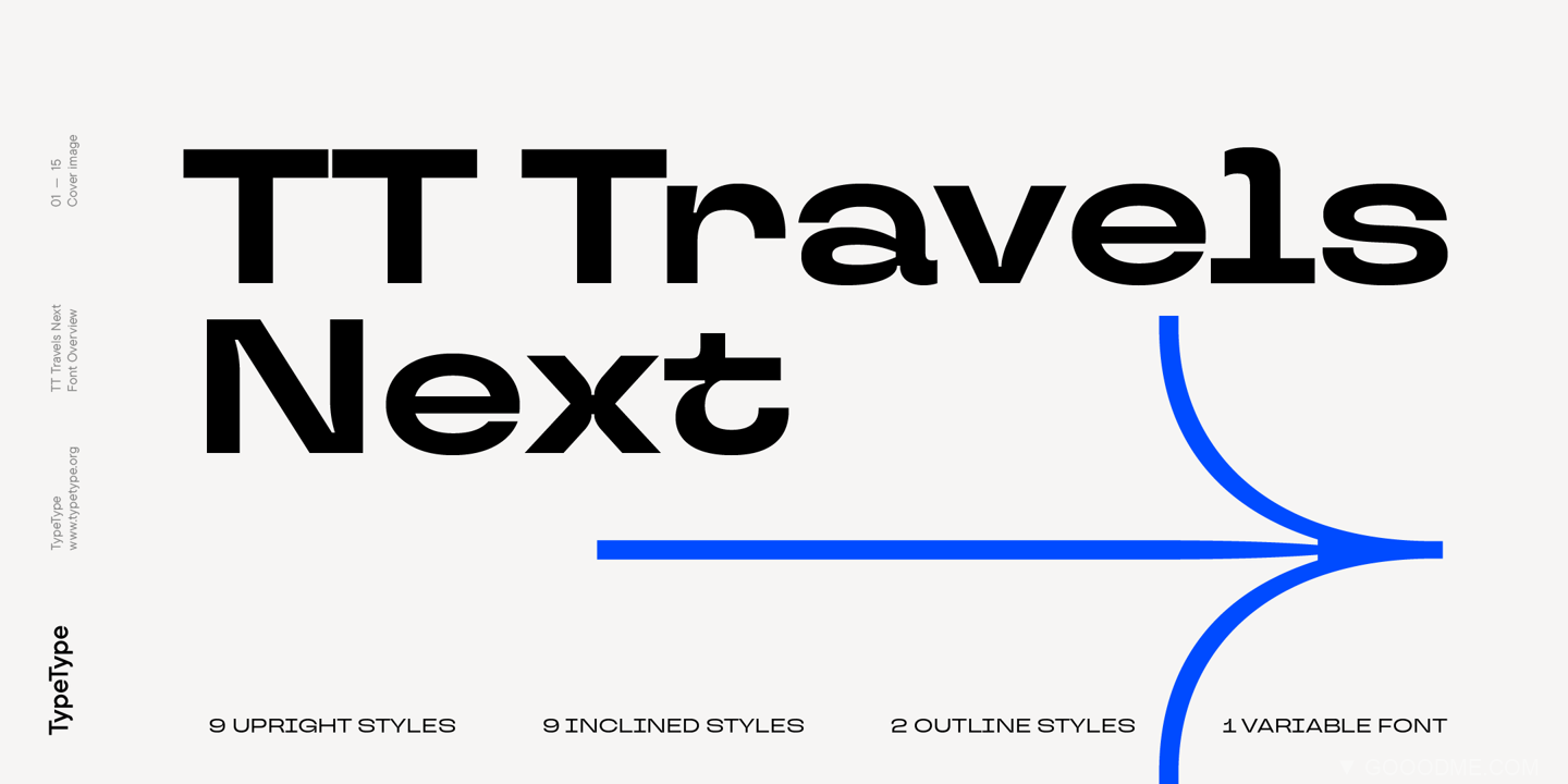 可商用现代时尚品牌设计无衬线英文字体家族升级版 TT Travels Next Font