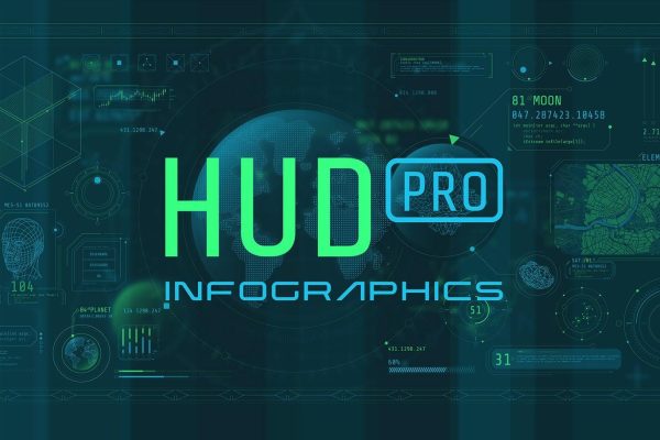 现代化科幻HUD信息图表矢量AI元素合集 -第1506期-