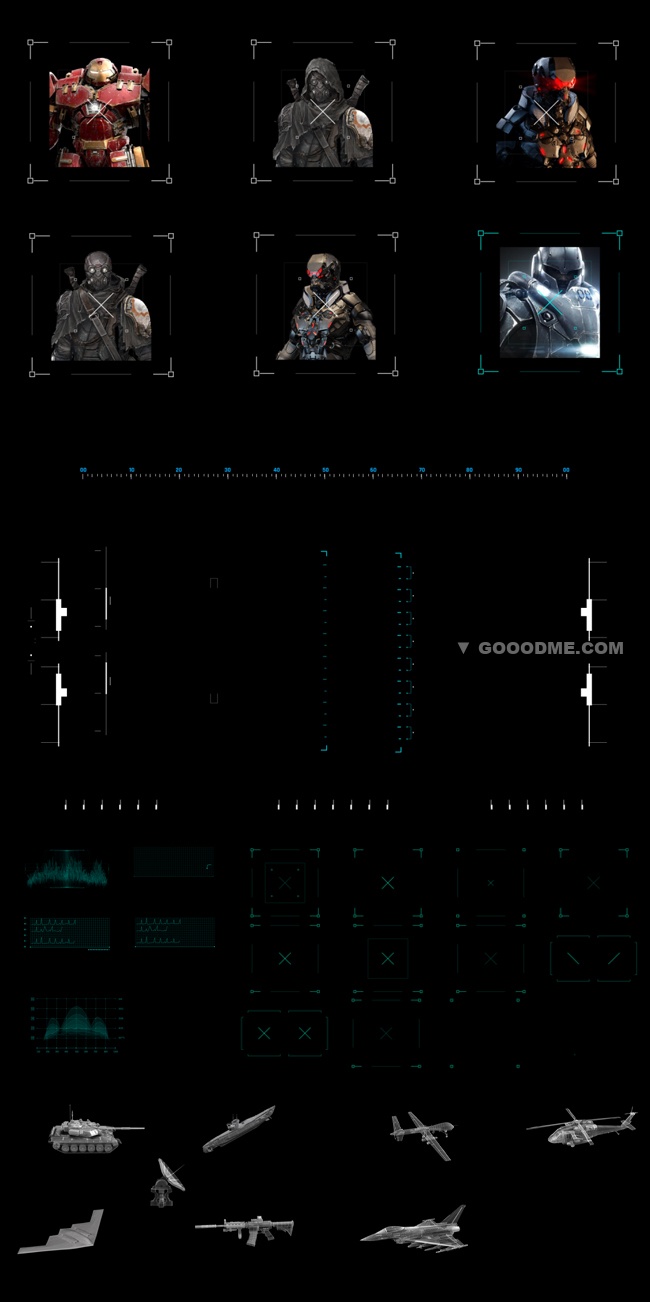 400+高科技感科幻电影游戏UI界面屏幕HUD动画元素 -第1507期-