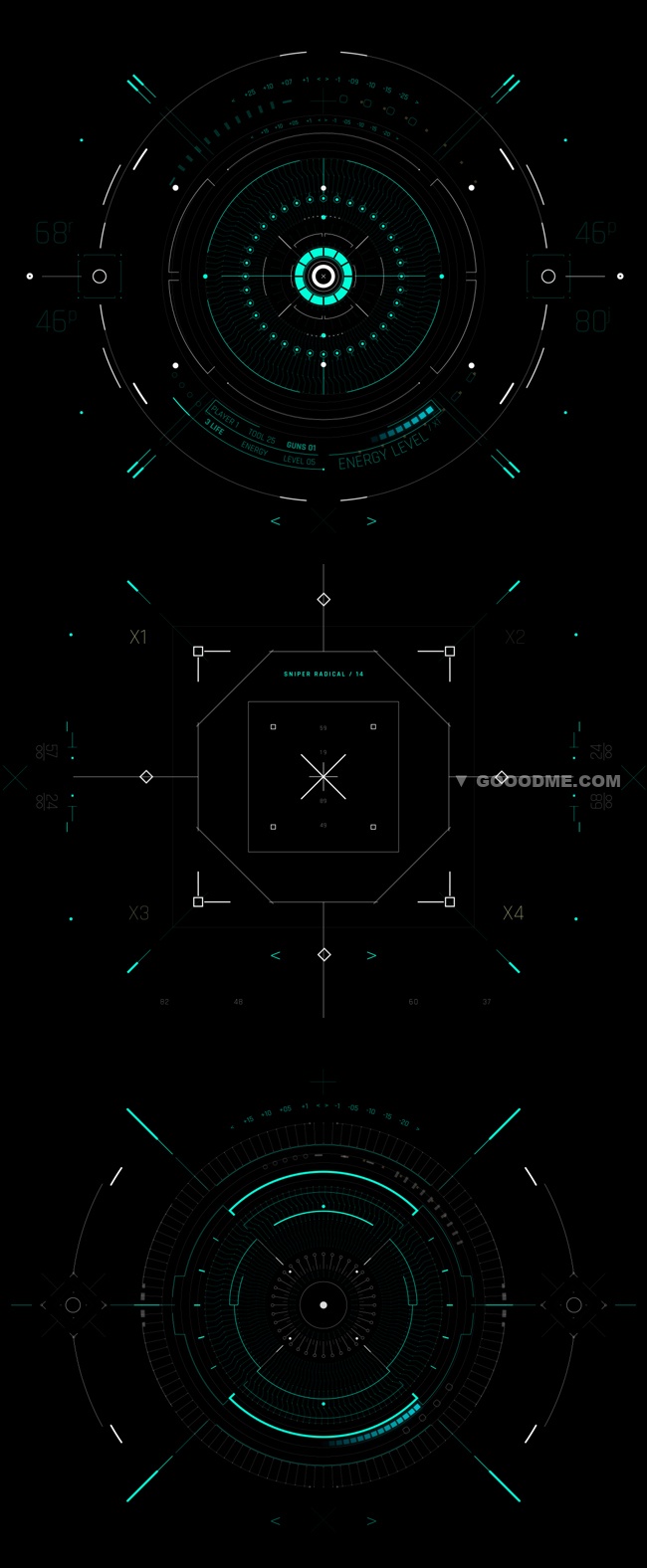 400+高科技感科幻电影游戏UI界面屏幕HUD动画元素 -第1507期-