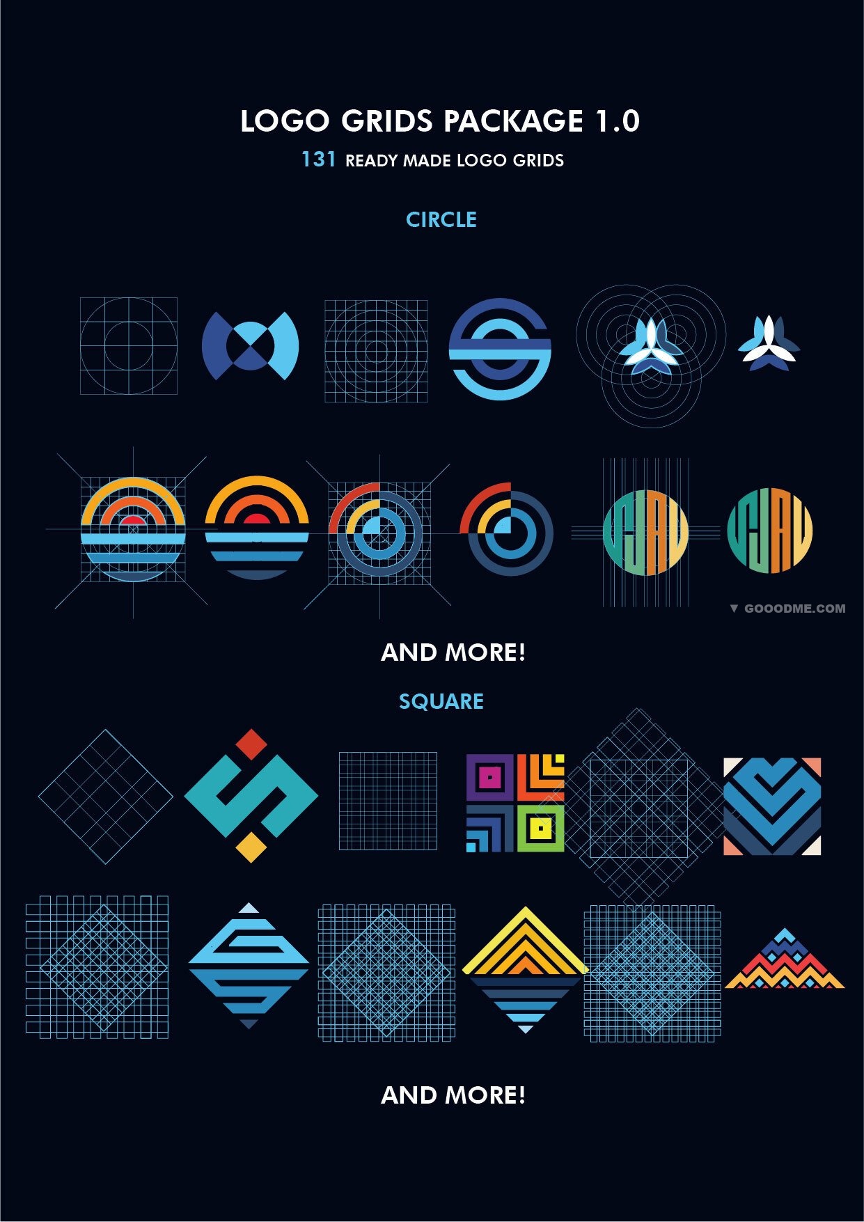几何图形LOGO设计网格快速生成模板Logo grids package v 1.0 -第1533期-