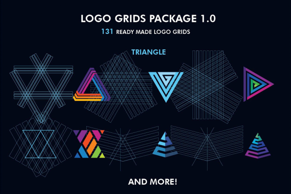 几何图形LOGO设计网格快速生成模板Logo grids package v 1.0 -第1533期-