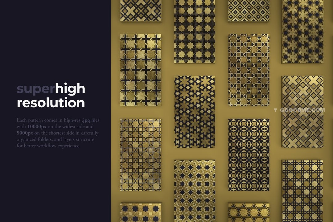 东方伊斯兰艺术曼荼罗传统几何抽象图案素材合辑200 ORIENTAL BACKGROUNDS COLLECTION-第1455期-