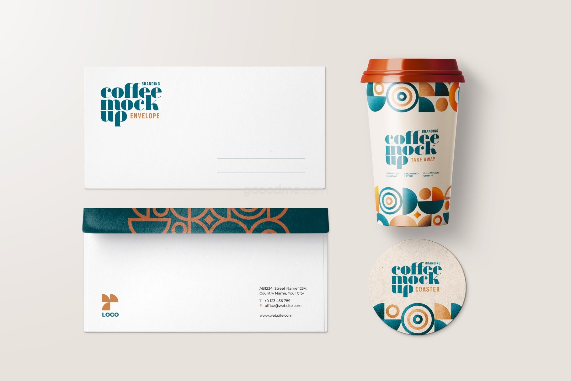 660 30款咖啡品牌VI设计名片包装袋纸杯马克杯贴图样机模板 Coffee Branding Mockup Bundle