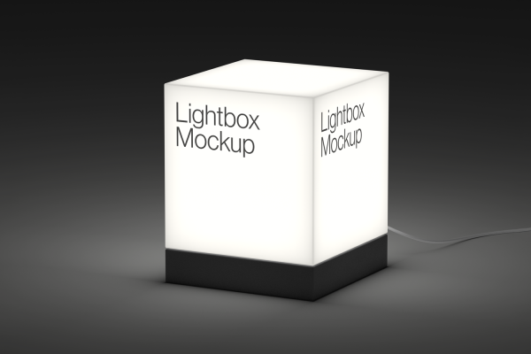 0236 可商用落地灯箱发光LOGO指示样机SupplyFamily lightbox mockup