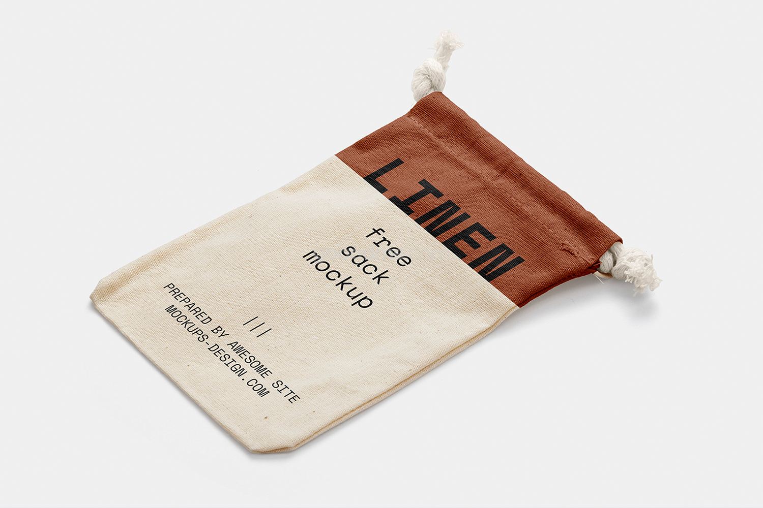 0238 可商用棉麻帆布小包装袋样机Linen Sack Mockup