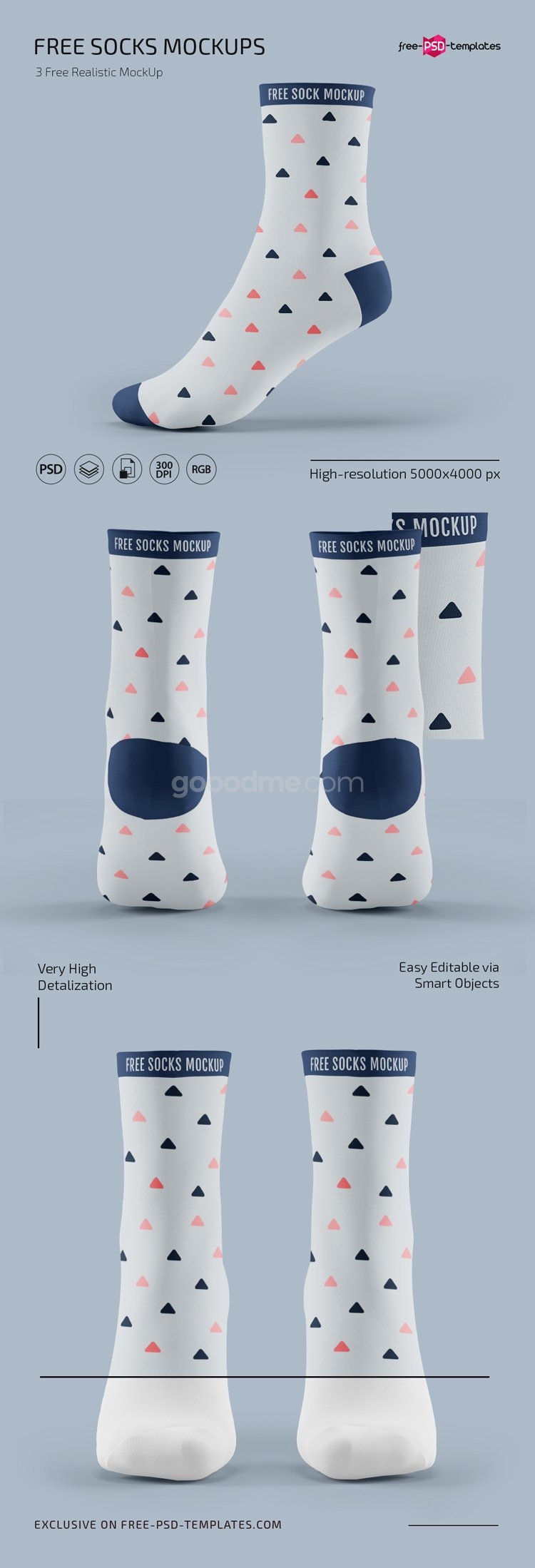 0239 3款可商用棉袜袜子长颈袜样机 Socks Mockup Set