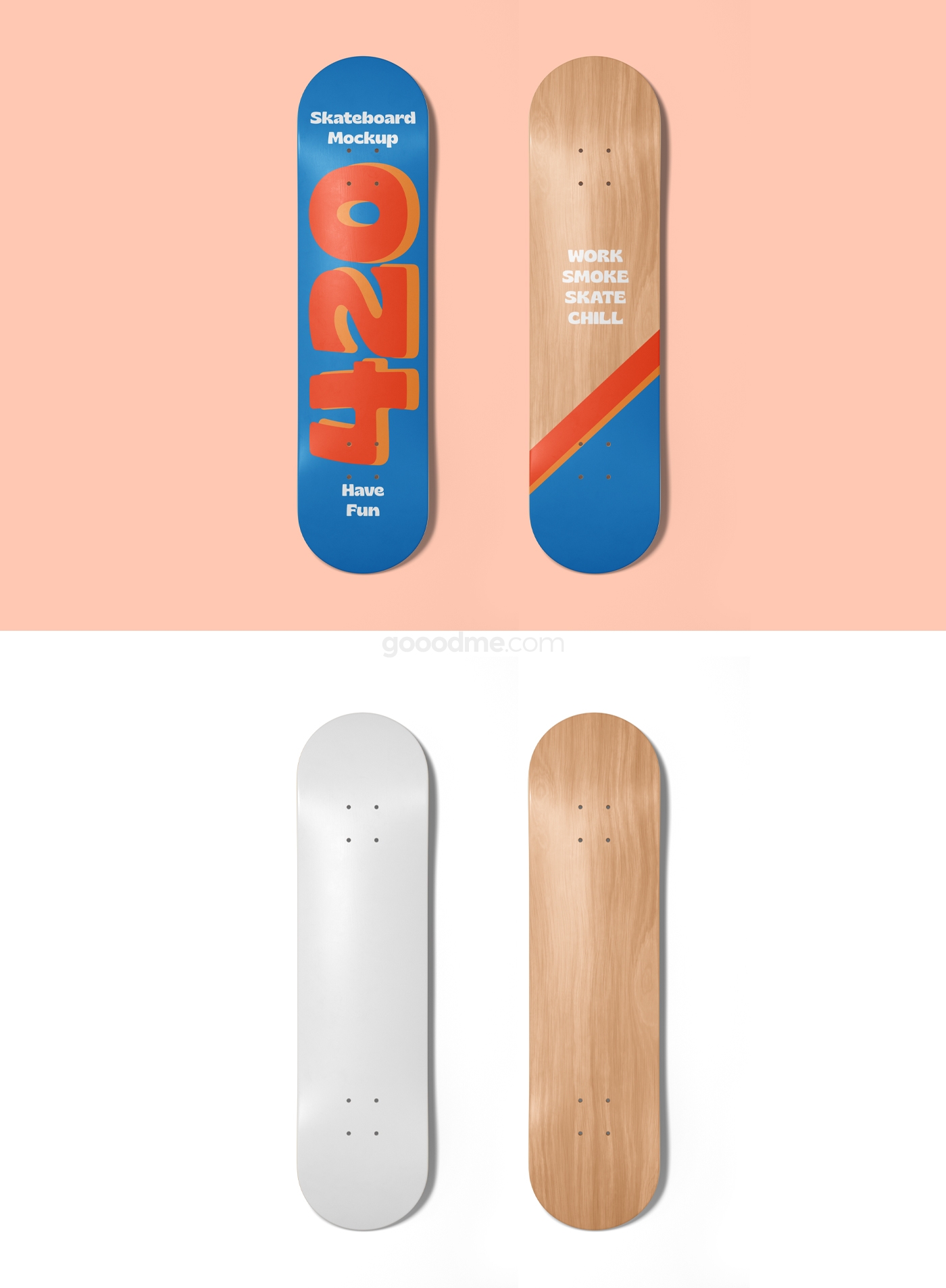 0240 可商用木质滑板样机Skateboard Mockup
