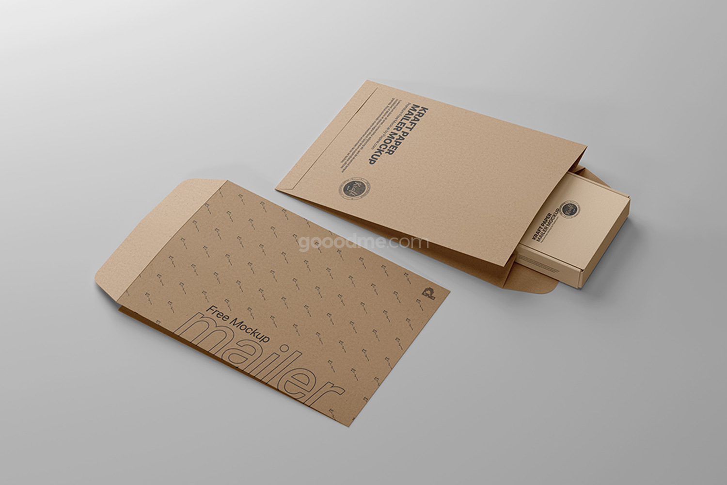 0244 可商用牛皮纸信封快递包装样机 kraft paper mailer mockup