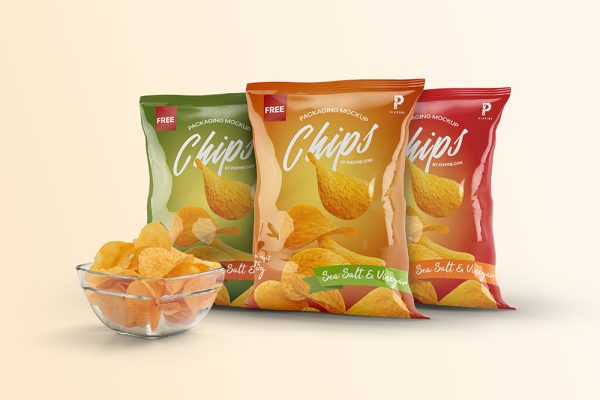 0248 可商用膨化薯片零食包装样机 chips bag packaging mockup