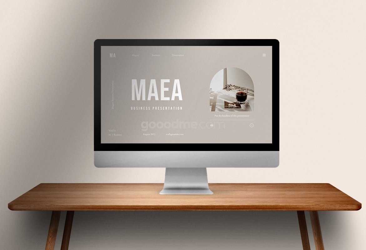 680 优雅的极简主义品牌设计方案展示ppt模板Maea – Elegant Minimalist Brand Identity Presentation