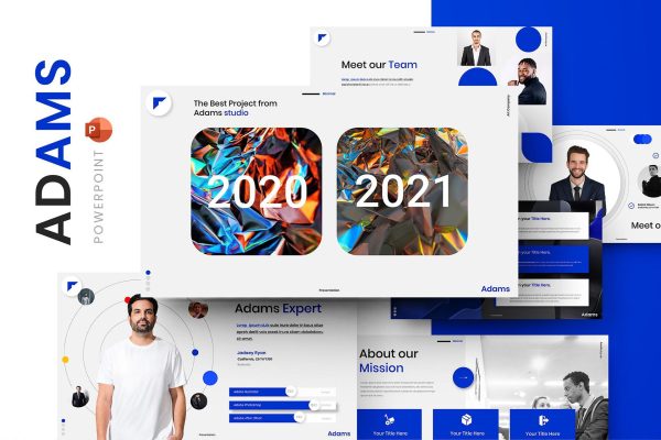 683 公司介绍工作总结PPT模板Adams – Business PowerPoint Template