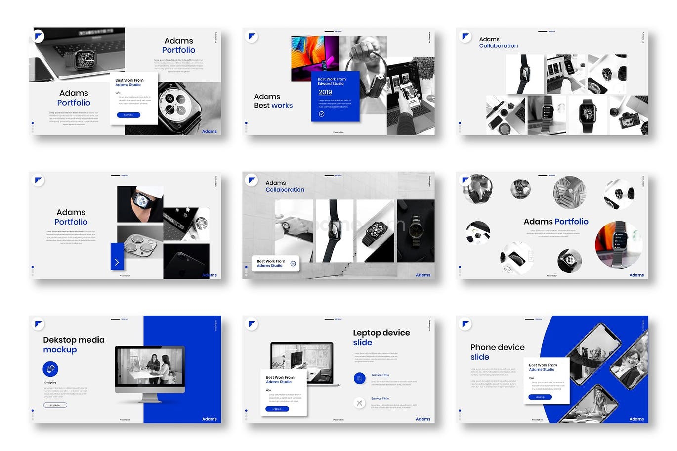 683 公司介绍工作总结PPT模板Adams – Business PowerPoint Template