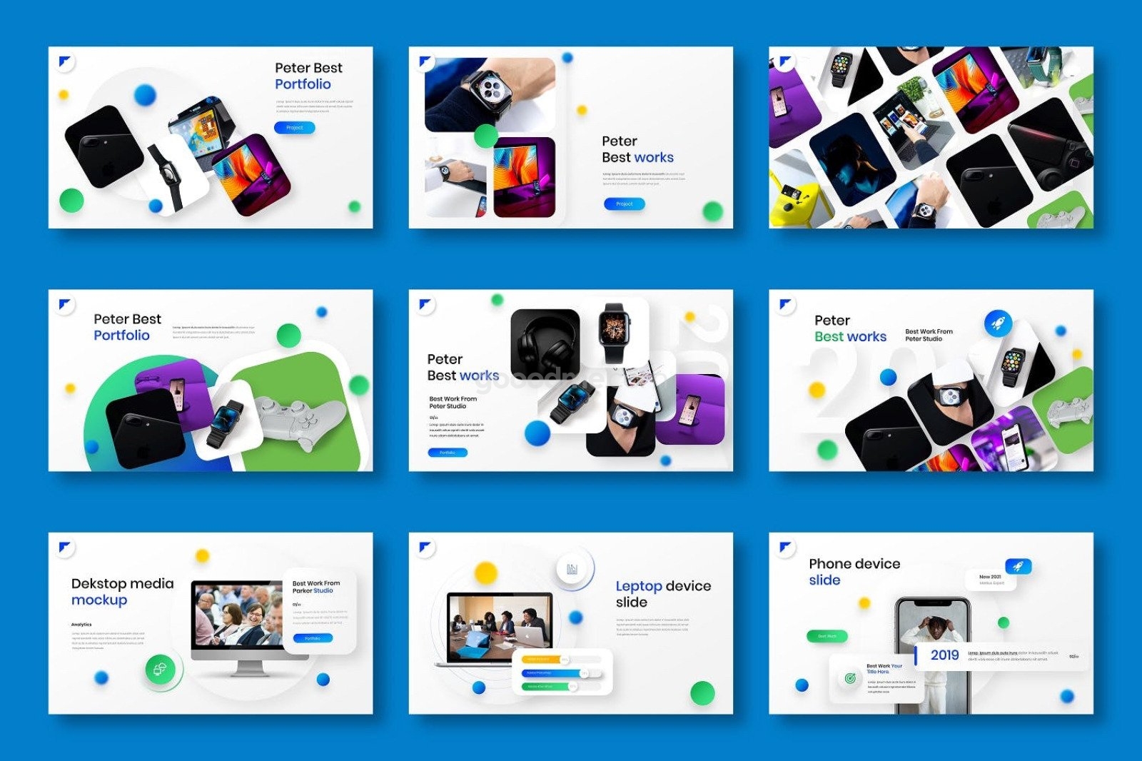 684 多用途创意设计的PPT模板Parker – Business PowerPoint Template