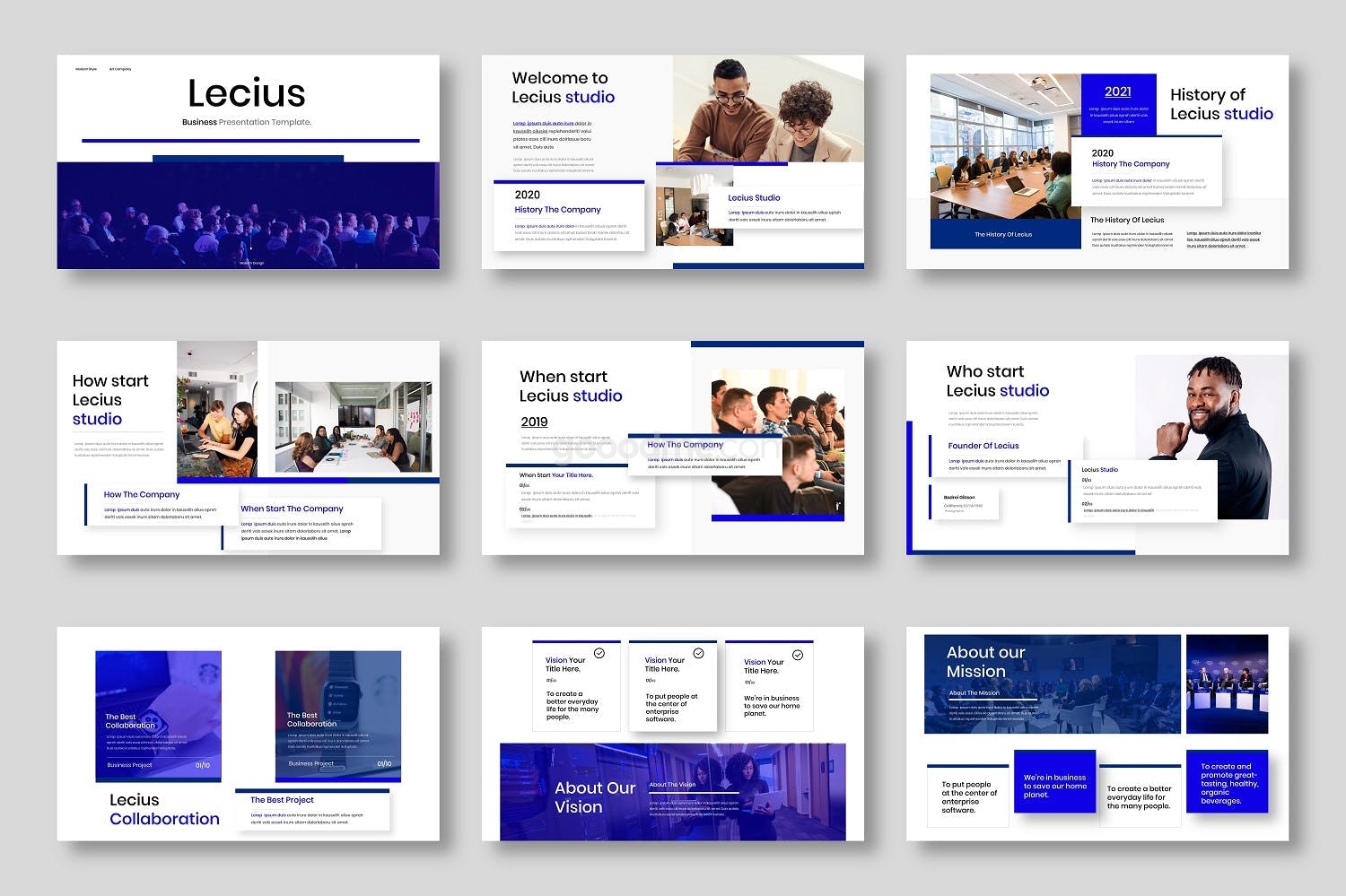 687 简洁商务风的PPT模版幻灯片模板Lecius – Business PowerPoint Template