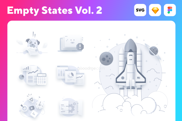 160款网站APP空状态404(Empty States)页面插图图标Empty State Icons 2