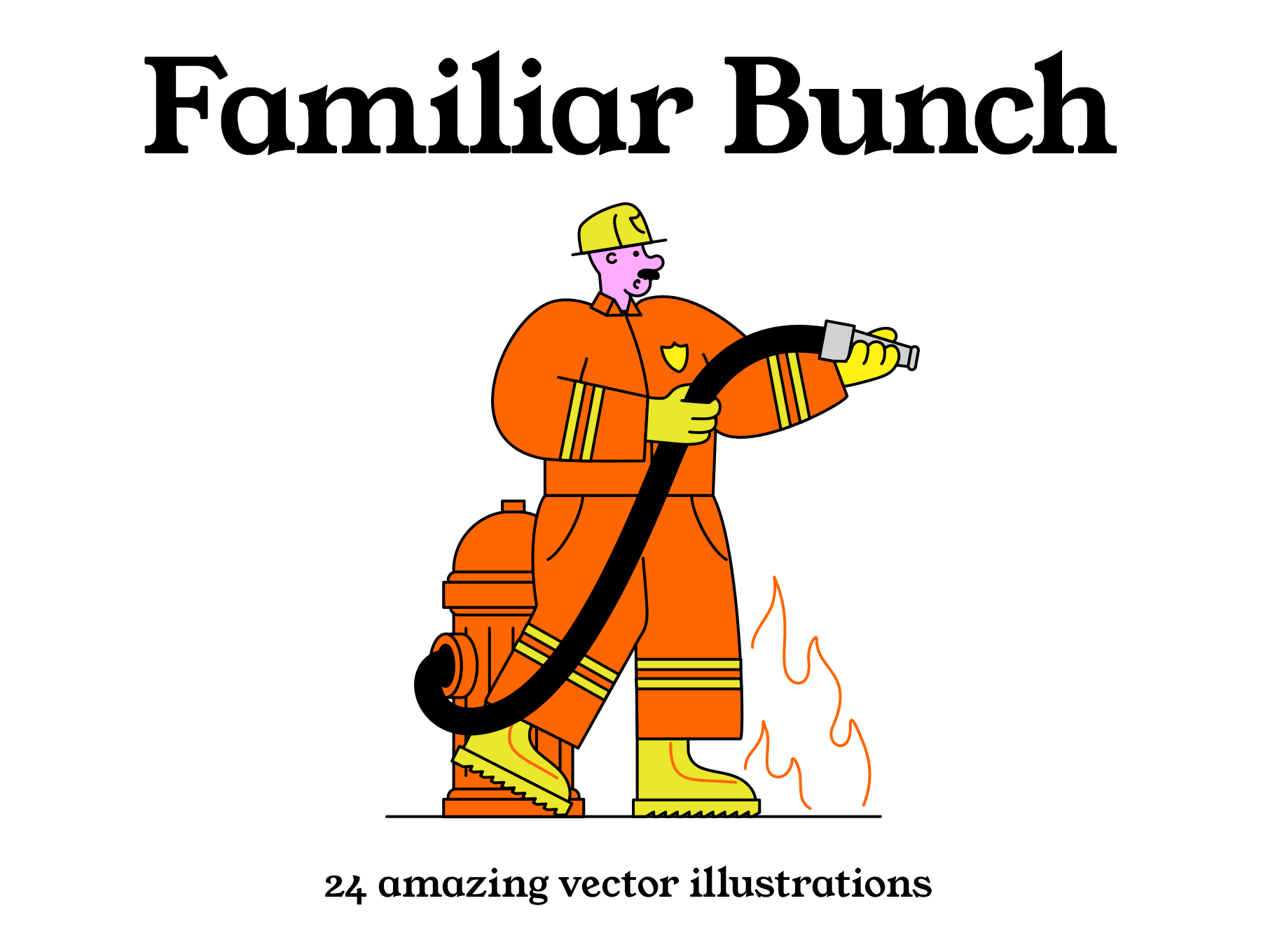 24款有趣卡通人物职业角色手绘插图矢量素材 Familiar Bunch – Illustration Pack