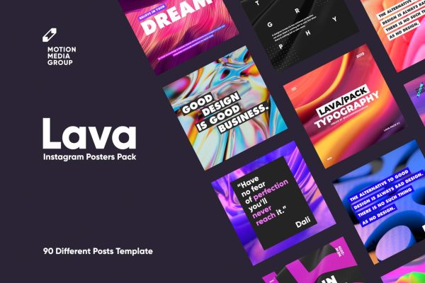 90+全息几何黑白交替熔岩有机颗粒抽象纹理背景图 90+ Instagram Lava Posters
